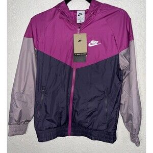 Nike Color Block Windbreaker Jacket Kids Girls Large Purple
